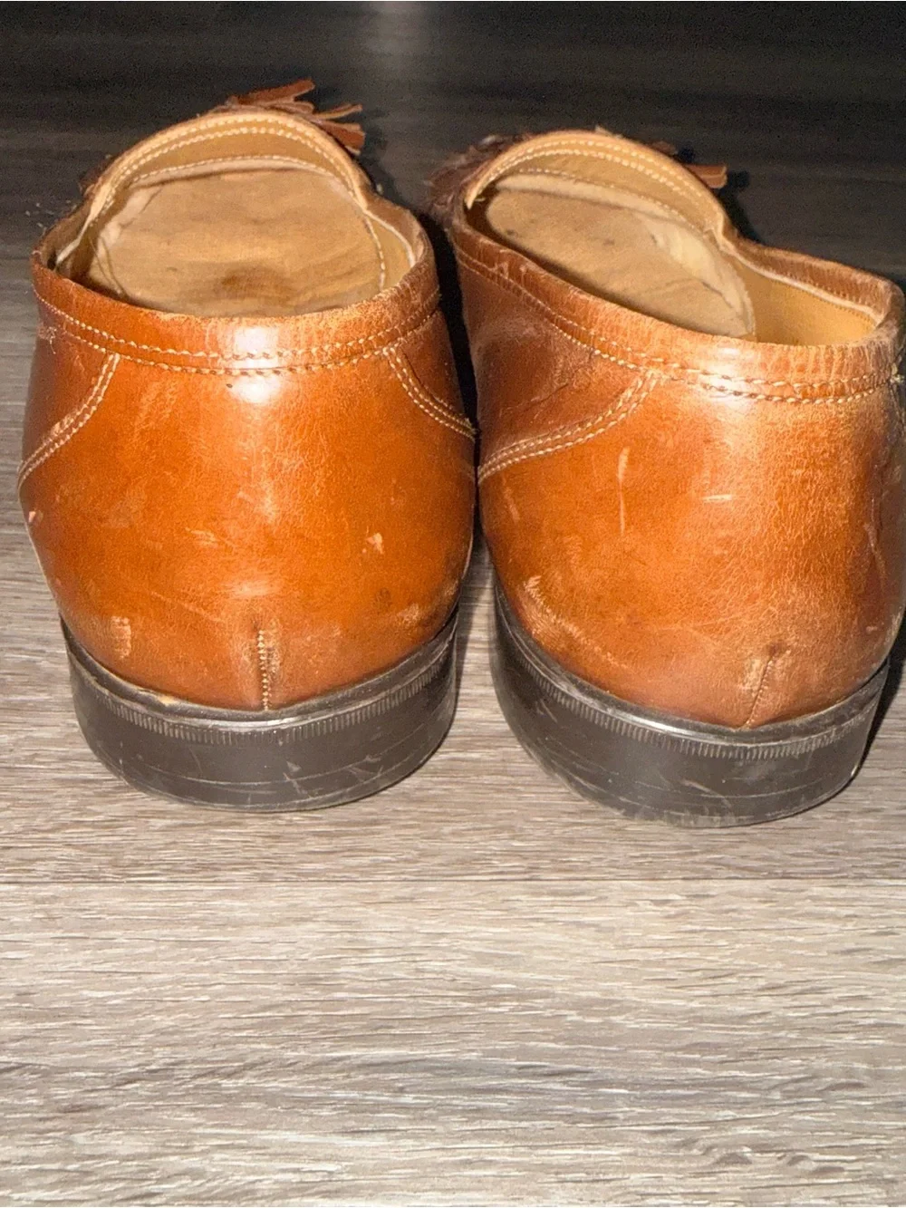 Men's Brown Leather Tassel Kiltie Loafers